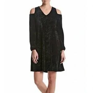 Nina Leonard | Cold Shoulder Velvet Mini Dress